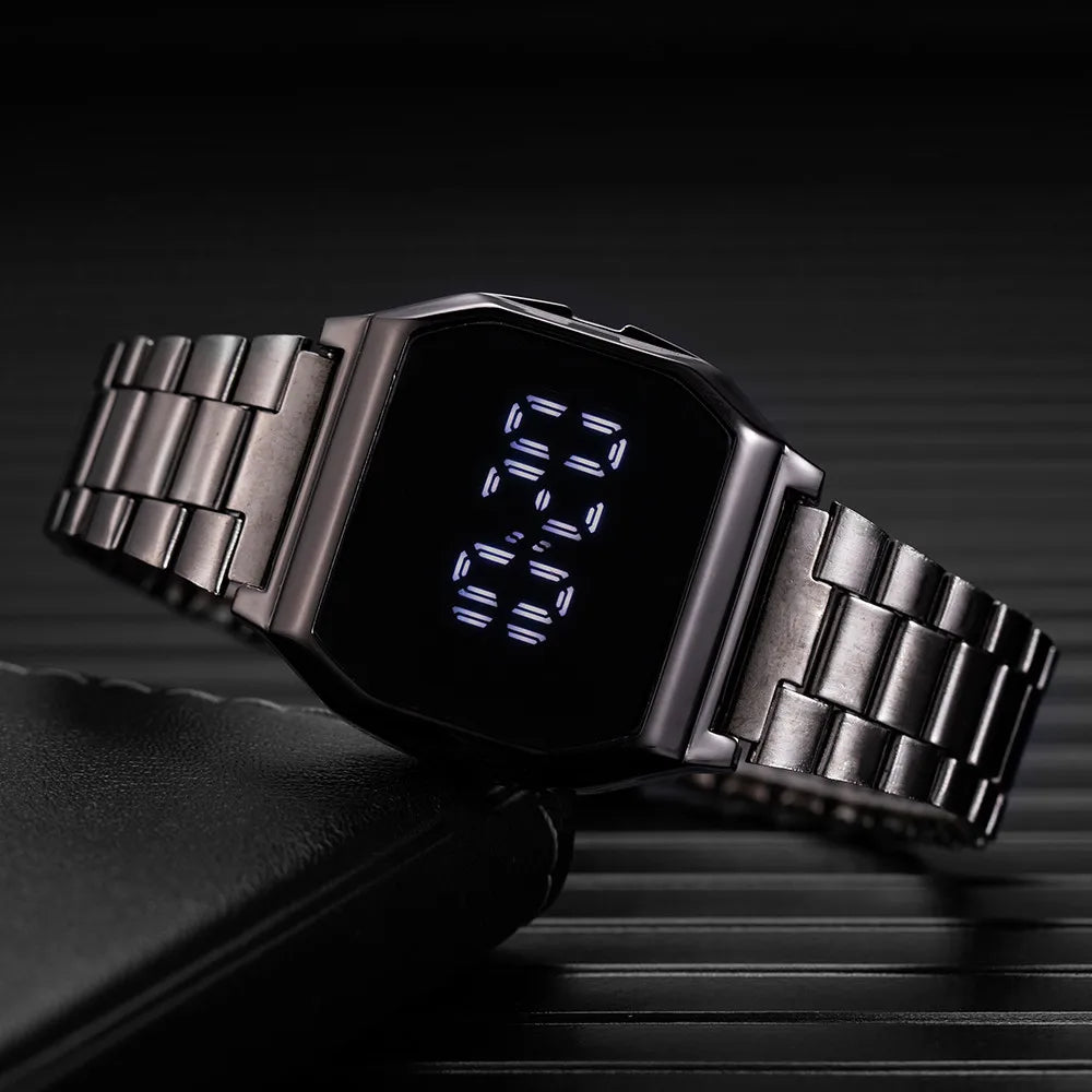 Digital Watch For Women Luxury Gold Silver Fashion Steel LED Number Wristwatch Electronic Men Sports Clock Gifts Reloj Mujer