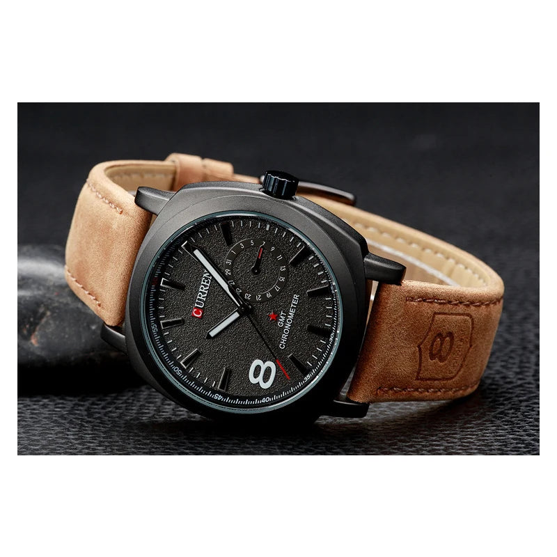 CURREN Classic Leather Men Watches Sport Waterproof Quartz Watch Men Military Clock Date Male Wristwatch Relogio Masculino