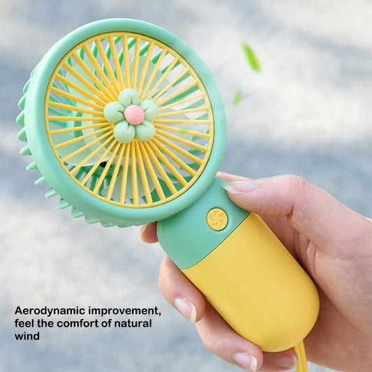 Handheld Fan Adjustable USB Summer Personal Quiet Cooler Button Control Work Indoor Outdoor Cooling Device Carrot