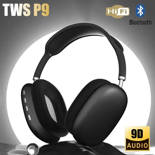 TWS P9 Wireless Bluetooth Headphones with Mic Noise Cancelling Headsets Stereo Sound Earphones for iPhone Android IOS Sumsamg