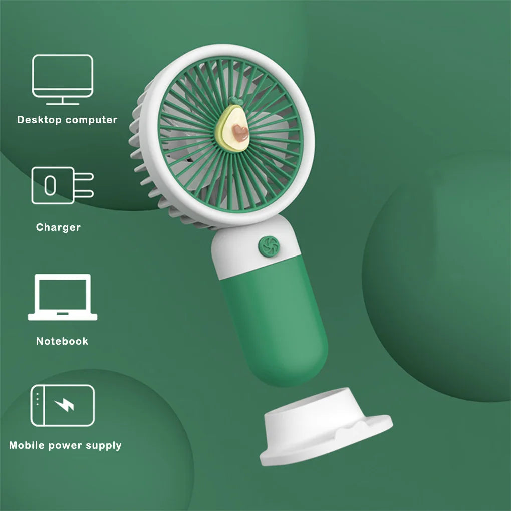 Handheld Fan Adjustable USB Summer Personal Quiet Cooler Button Control Work Indoor Outdoor Cooling Device Carrot