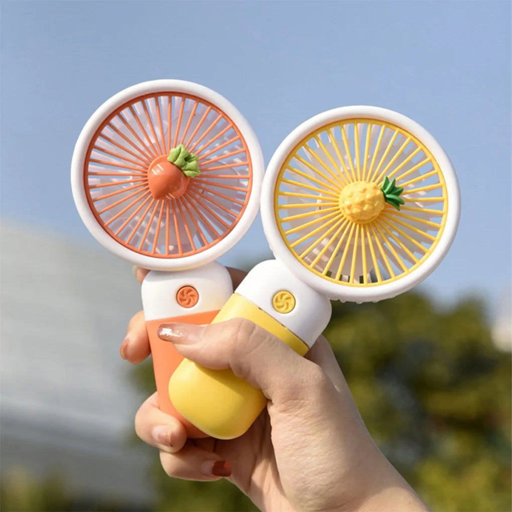 Handheld Fan Adjustable USB Summer Personal Quiet Cooler Button Control Work Indoor Outdoor Cooling Device Carrot